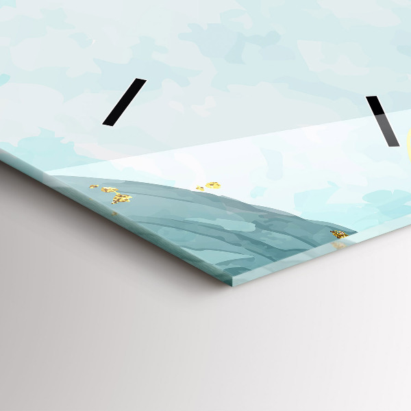 Ceas vertical de perete din sticlă Pete de acuarelă