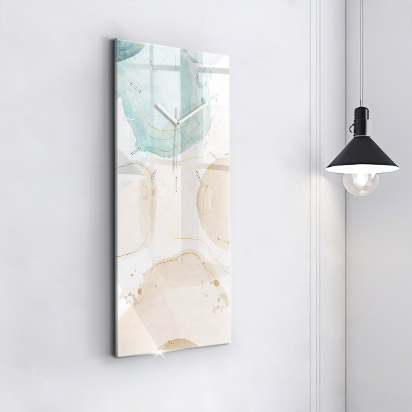 Ceas vertical de perete din sticlă Pete de acuarelă