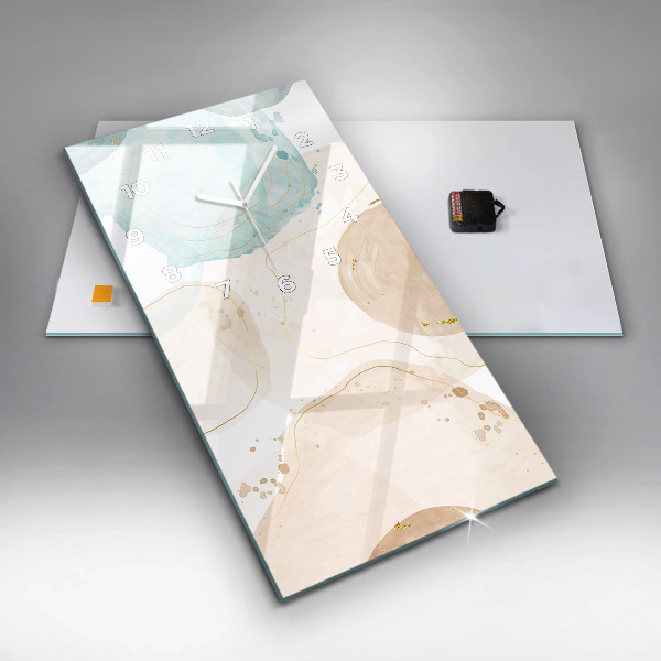 Ceas vertical de perete din sticlă Pete de acuarelă