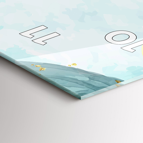 Ceas vertical de perete din sticlă Pete de acuarelă