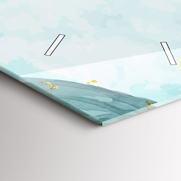 Ceas vertical de perete din sticlă Pete de acuarelă