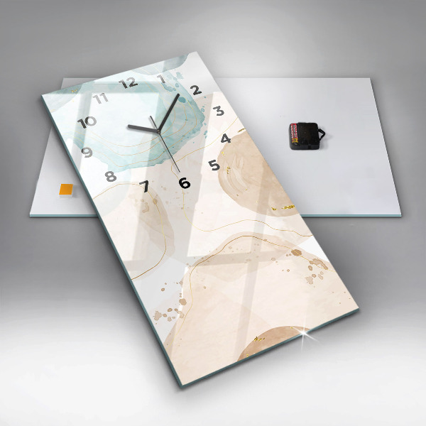 Ceas vertical de perete din sticlă Pete de acuarelă