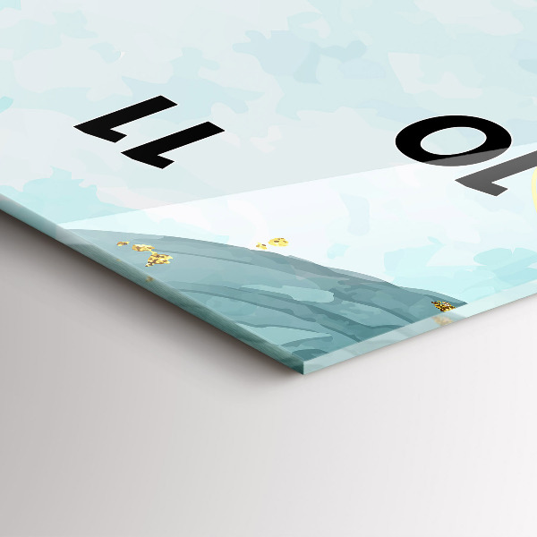 Ceas vertical de perete din sticlă Pete de acuarelă