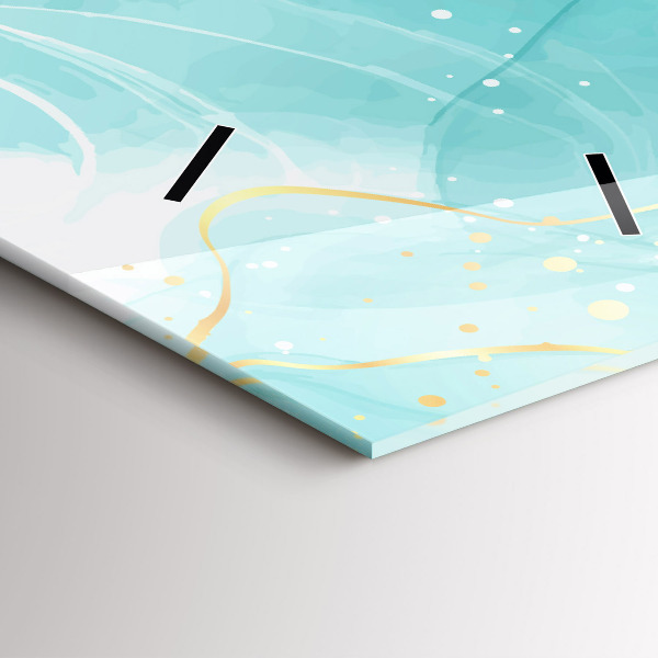 Ceas vertical de perete din sticlă Abstracția din marmură