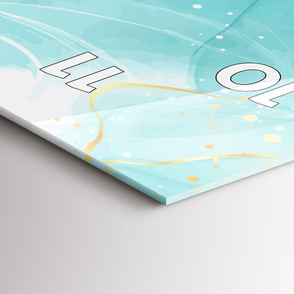 Ceas vertical de perete din sticlă Abstracția din marmură