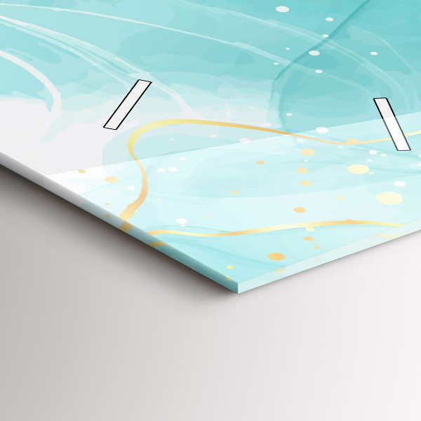 Ceas vertical de perete din sticlă Abstracția din marmură