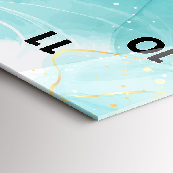 Ceas vertical de perete din sticlă Abstracția din marmură