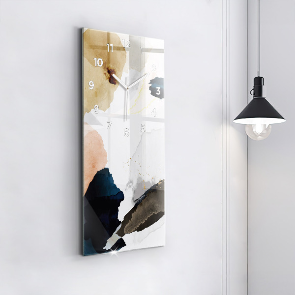 Ceas vertical de perete din sticlă Pete de abstracție
