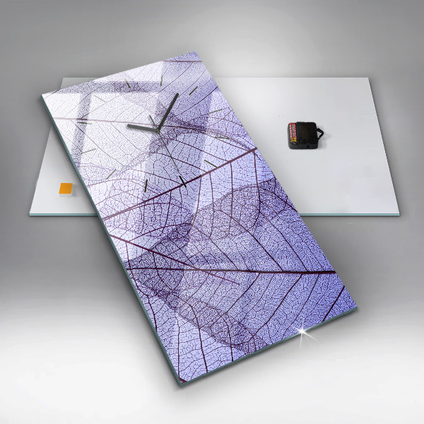 Ceas vertical de perete din sticlă Frunze – natura