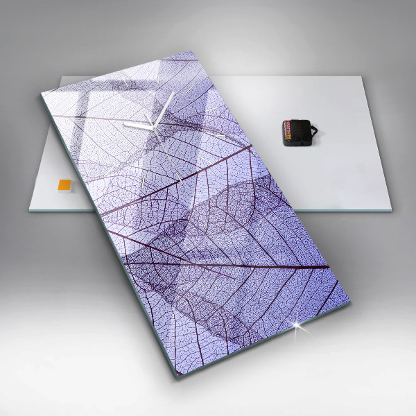 Ceas vertical de perete din sticlă Frunze – natura