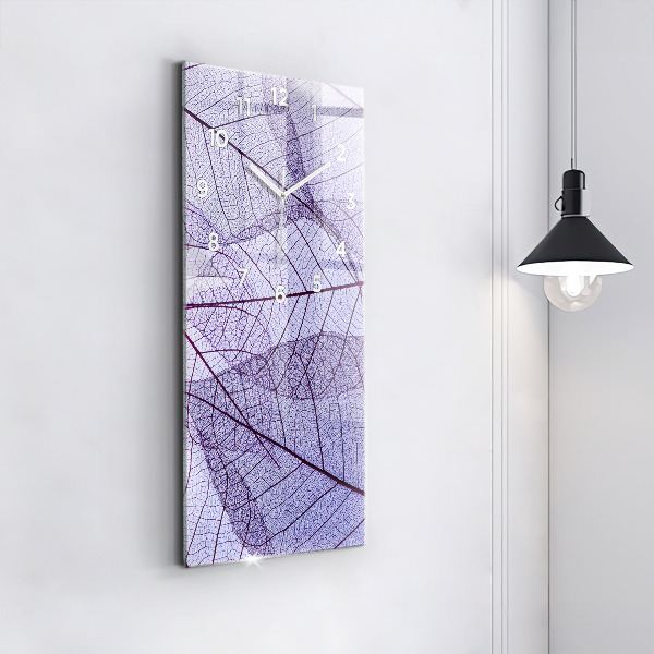 Ceas vertical de perete din sticlă Frunze – natura