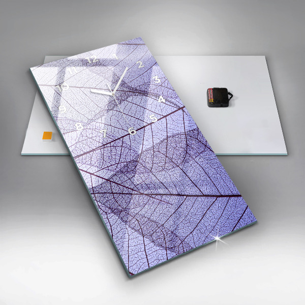 Ceas vertical de perete din sticlă Frunze – natura