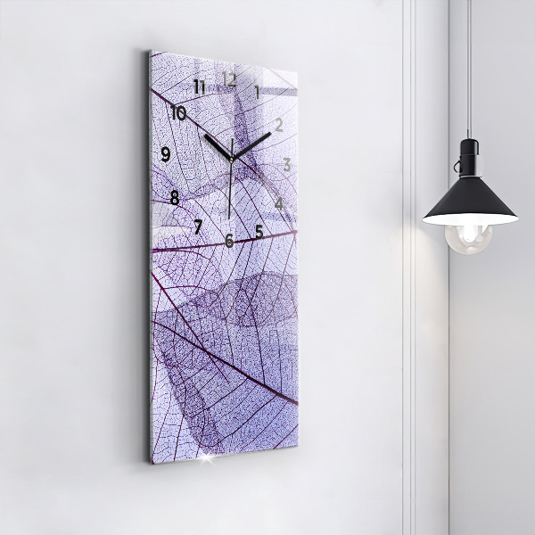 Ceas vertical de perete din sticlă Frunze – natura