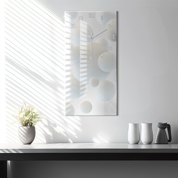 Ceas vertical de perete din sticlă Mingi de abstracție