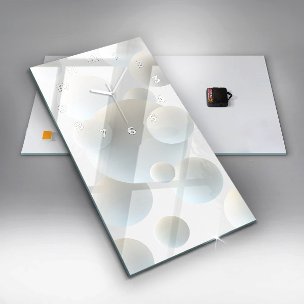 Ceas vertical de perete din sticlă Mingi de abstracție