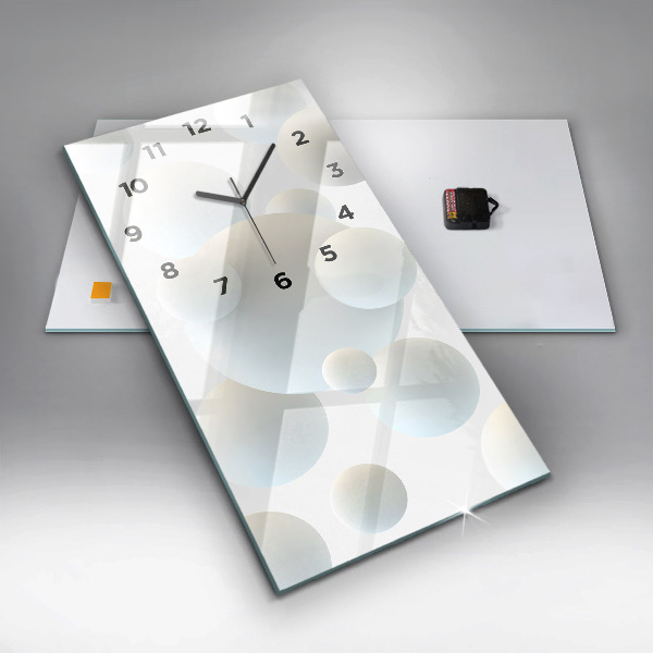 Ceas vertical de perete din sticlă Mingi de abstracție