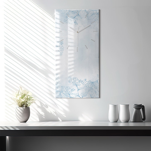 Ceas vertical de perete din sticlă Schița plantei