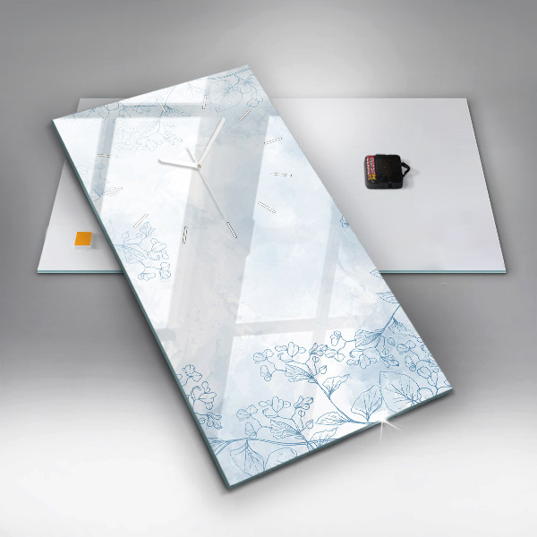 Ceas vertical de perete din sticlă Schița plantei