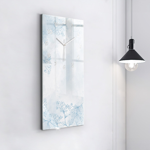 Ceas vertical de perete din sticlă Schița plantei