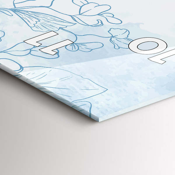 Ceas vertical de perete din sticlă Schița plantei