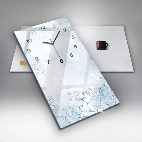 Ceas vertical de perete din sticlă Schița plantei