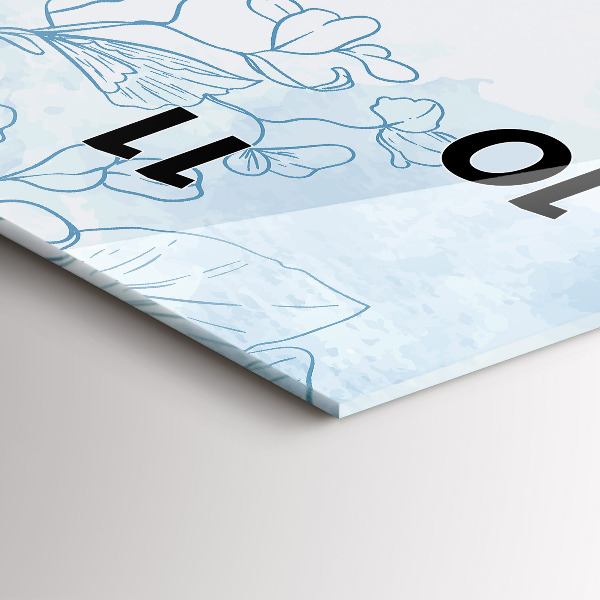 Ceas vertical de perete din sticlă Schița plantei