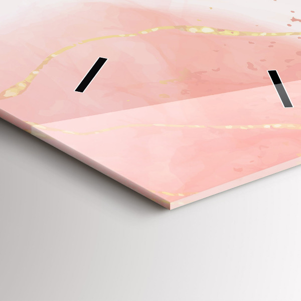 Ceas vertical de perete din sticlă Marmură roz