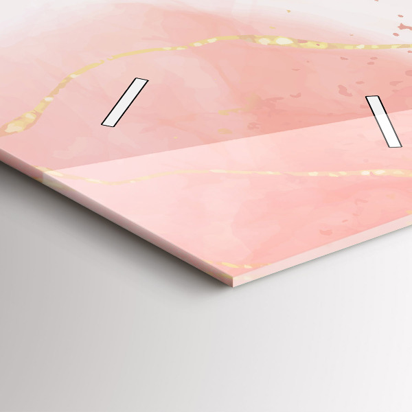 Ceas vertical de perete din sticlă Marmură roz