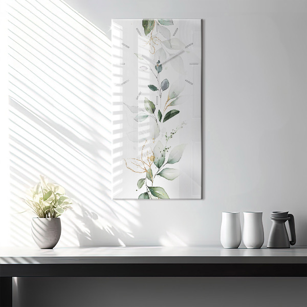 Ceas vertical de perete din sticlă Lasă abstractia