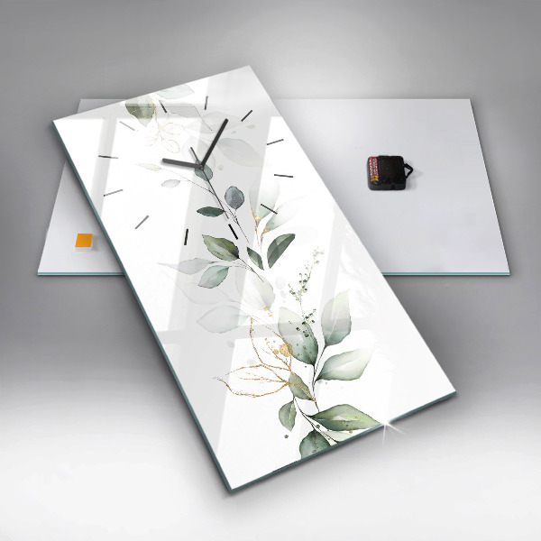 Ceas vertical de perete din sticlă Lasă abstractia