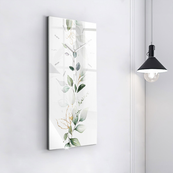 Ceas vertical de perete din sticlă Lasă abstractia