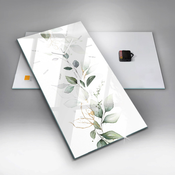 Ceas vertical de perete din sticlă Lasă abstractia