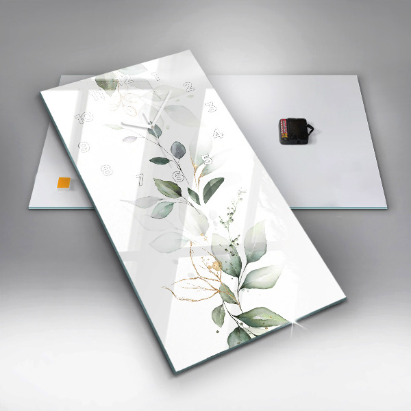 Ceas vertical de perete din sticlă Lasă abstractia