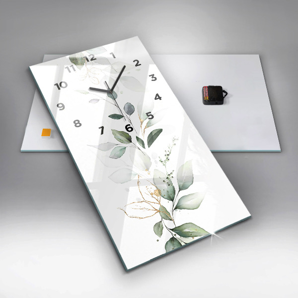 Ceas vertical de perete din sticlă Lasă abstractia
