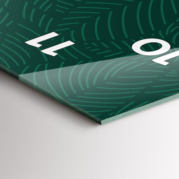 Ceas vertical de perete din sticlă Model de frunze