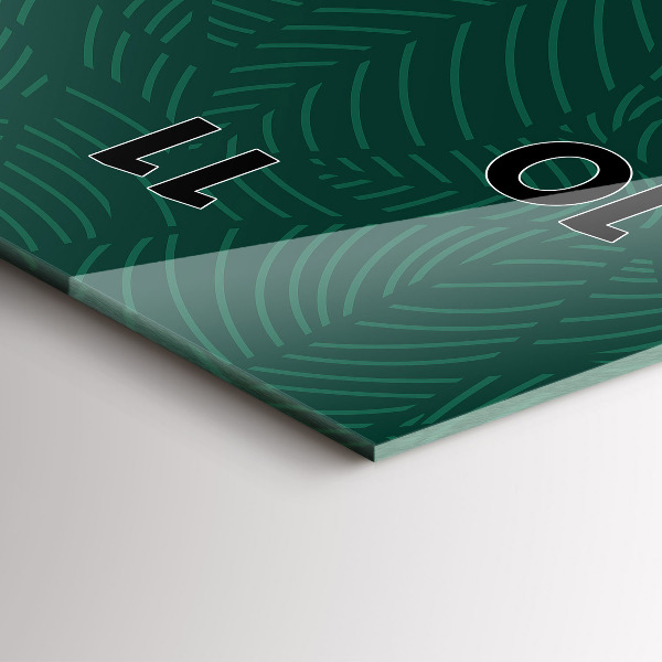 Ceas vertical de perete din sticlă Model de frunze