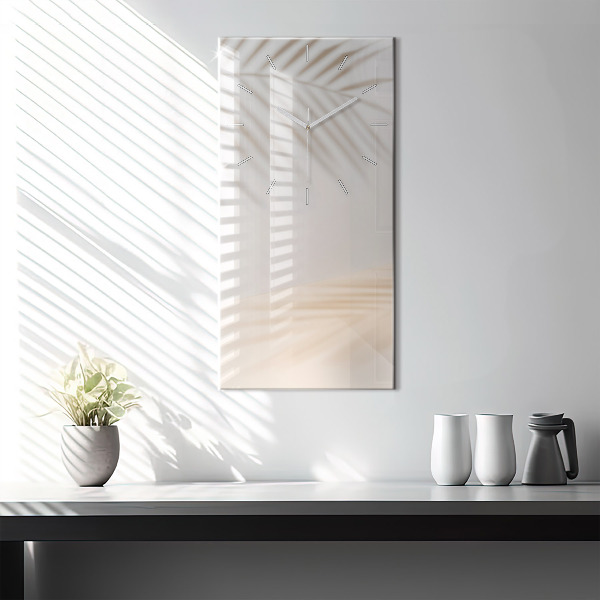 Ceas vertical de perete din sticlă Abstracție cremoasă