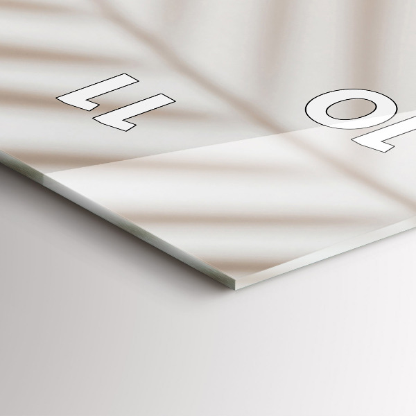 Ceas vertical de perete din sticlă Abstracție cremoasă