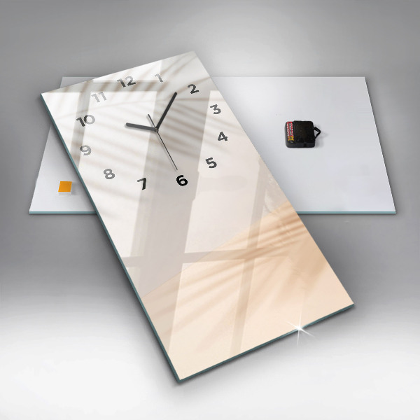 Ceas vertical de perete din sticlă Abstracție cremoasă