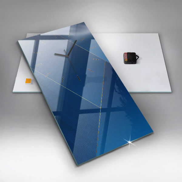 Ceas vertical de perete din sticlă Abstracția ornamentală