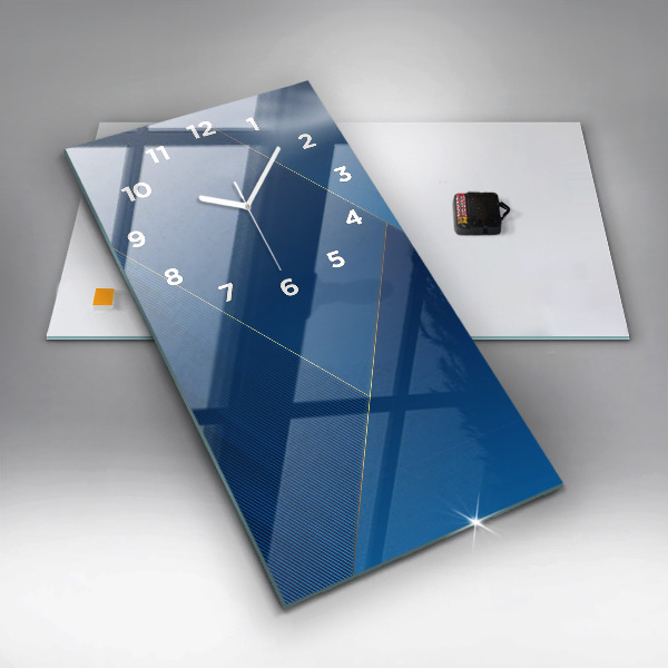 Ceas vertical de perete din sticlă Abstracția ornamentală