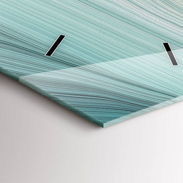 Ceas vertical de perete din sticlă Abstracția valurilor