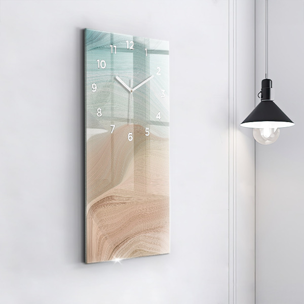 Ceas vertical de perete din sticlă Abstracția valurilor