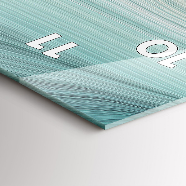 Ceas vertical de perete din sticlă Abstracția valurilor