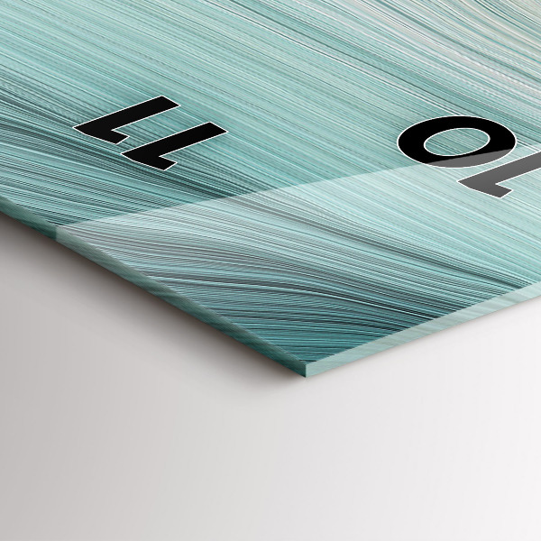 Ceas vertical de perete din sticlă Abstracția valurilor