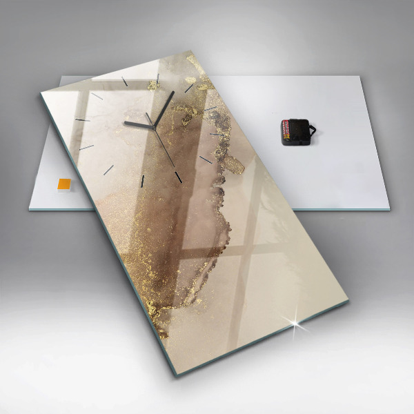 Ceas vertical de perete din sticlă Artă modernă bej