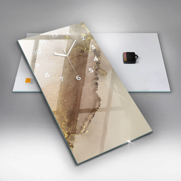 Ceas vertical de perete din sticlă Artă modernă bej