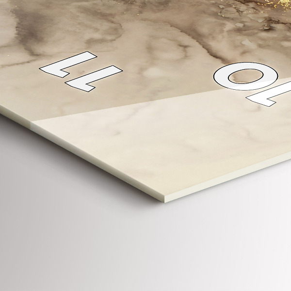 Ceas vertical de perete din sticlă Artă modernă bej