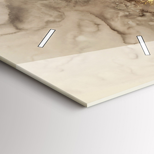 Ceas vertical de perete din sticlă Artă modernă bej