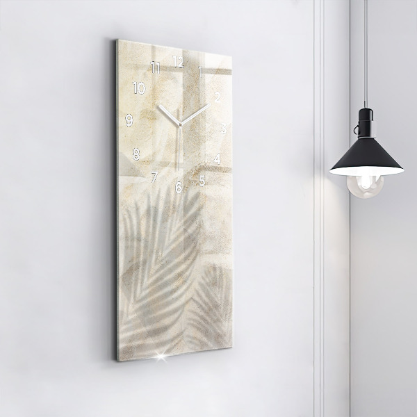 Ceas vertical de perete din sticlă Umbra unui palmier în nisip